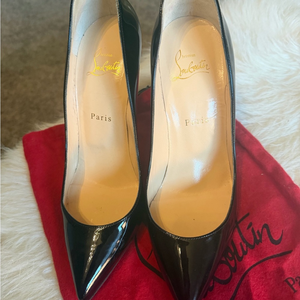 Christian Louboutin Black Patent Leather Heels - Picture 5 of 8